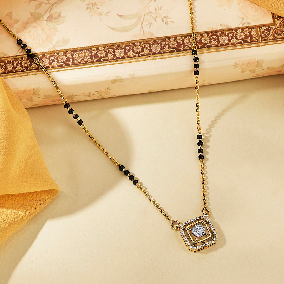 Buy Whispering Leaves Gold Modern Mangalsutra For Woman Online at