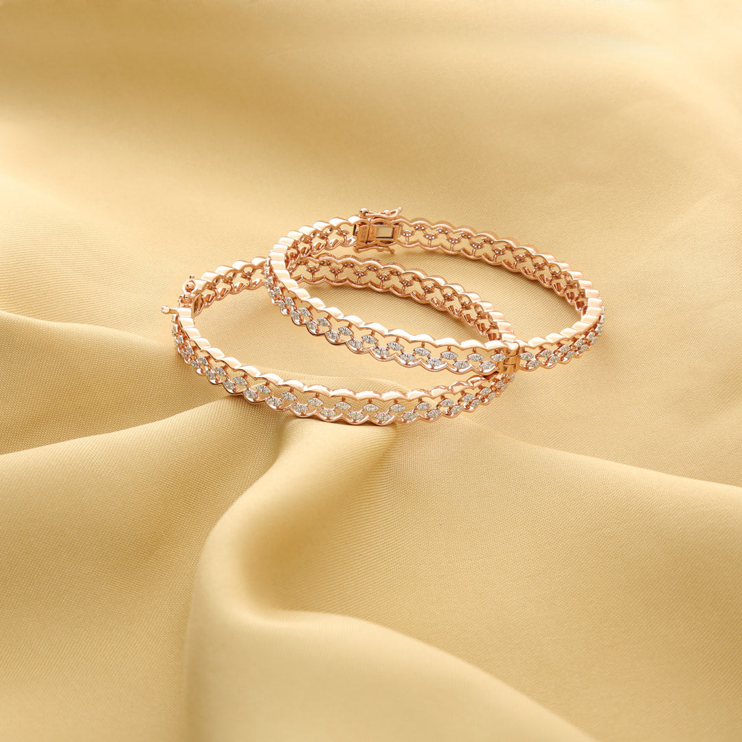 Miraya Grid Diamond Bangle