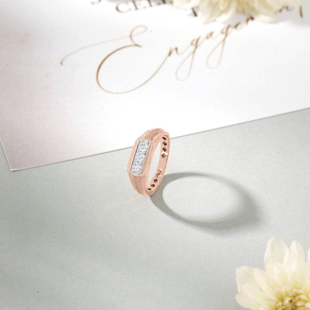 Rose Halo Engagement Diamond Ring for Women