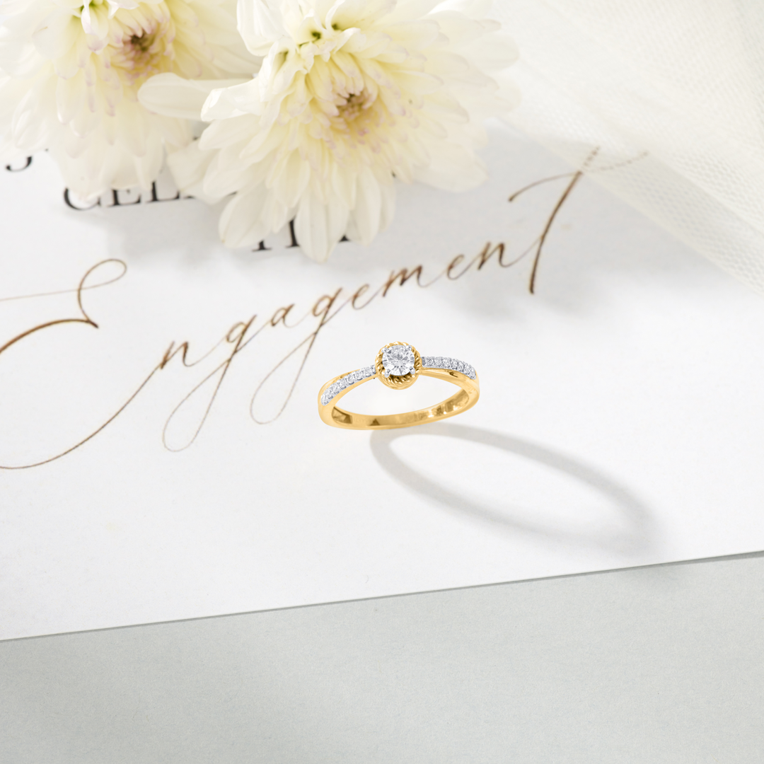 Moonlit Promise Engagement Diamond Ring for Women
