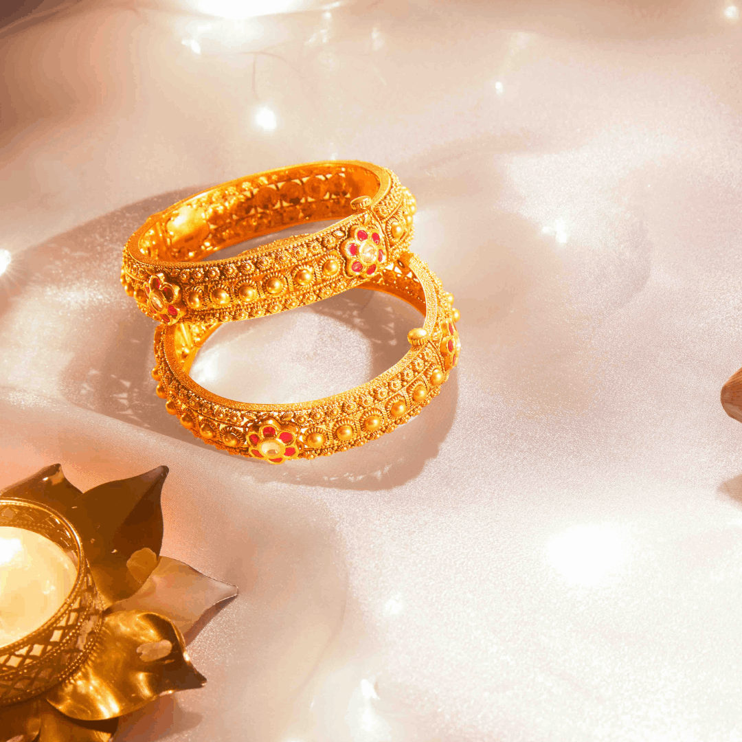 Sudhira Gold Antique Bangles