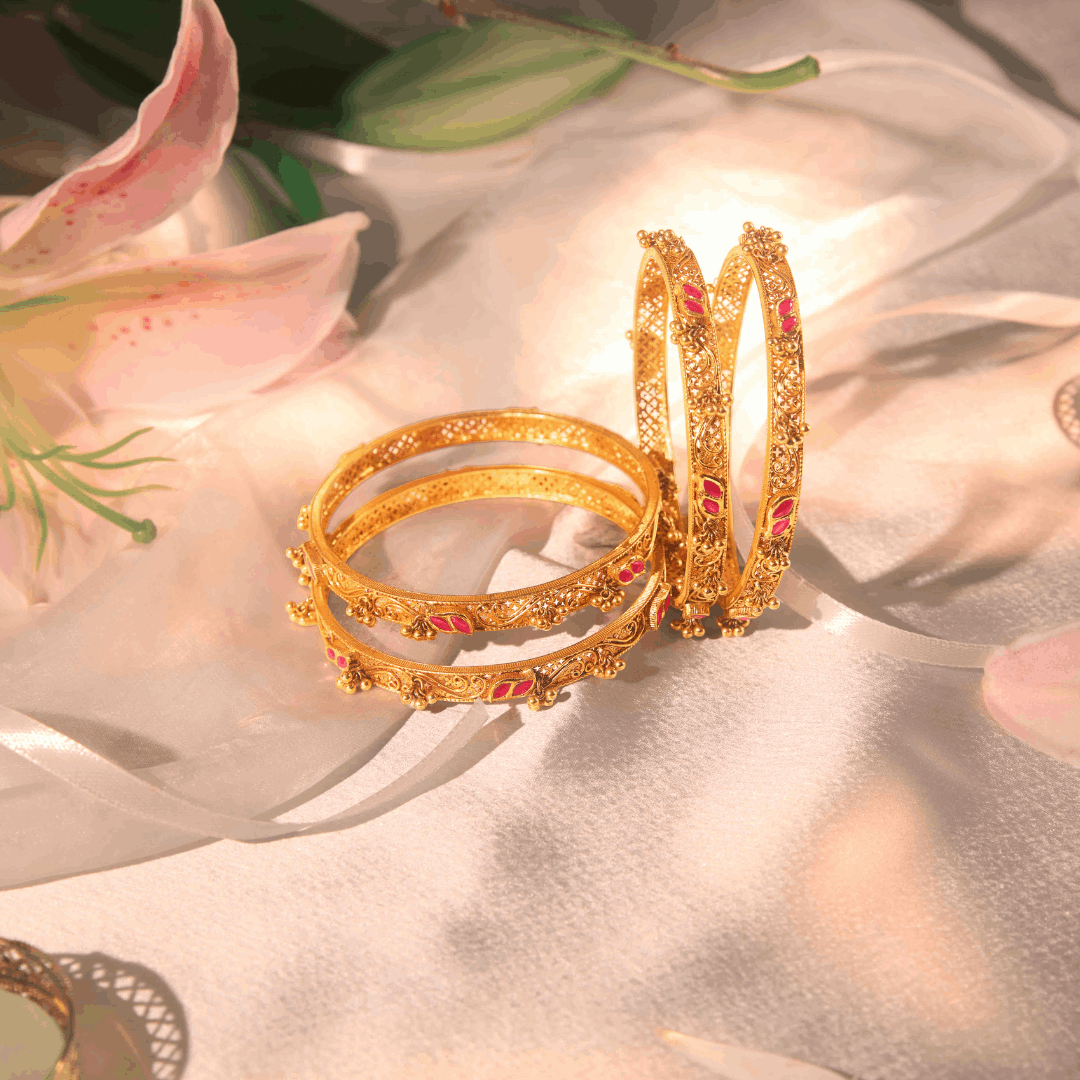 Gaurangi Gold Antique Bangles