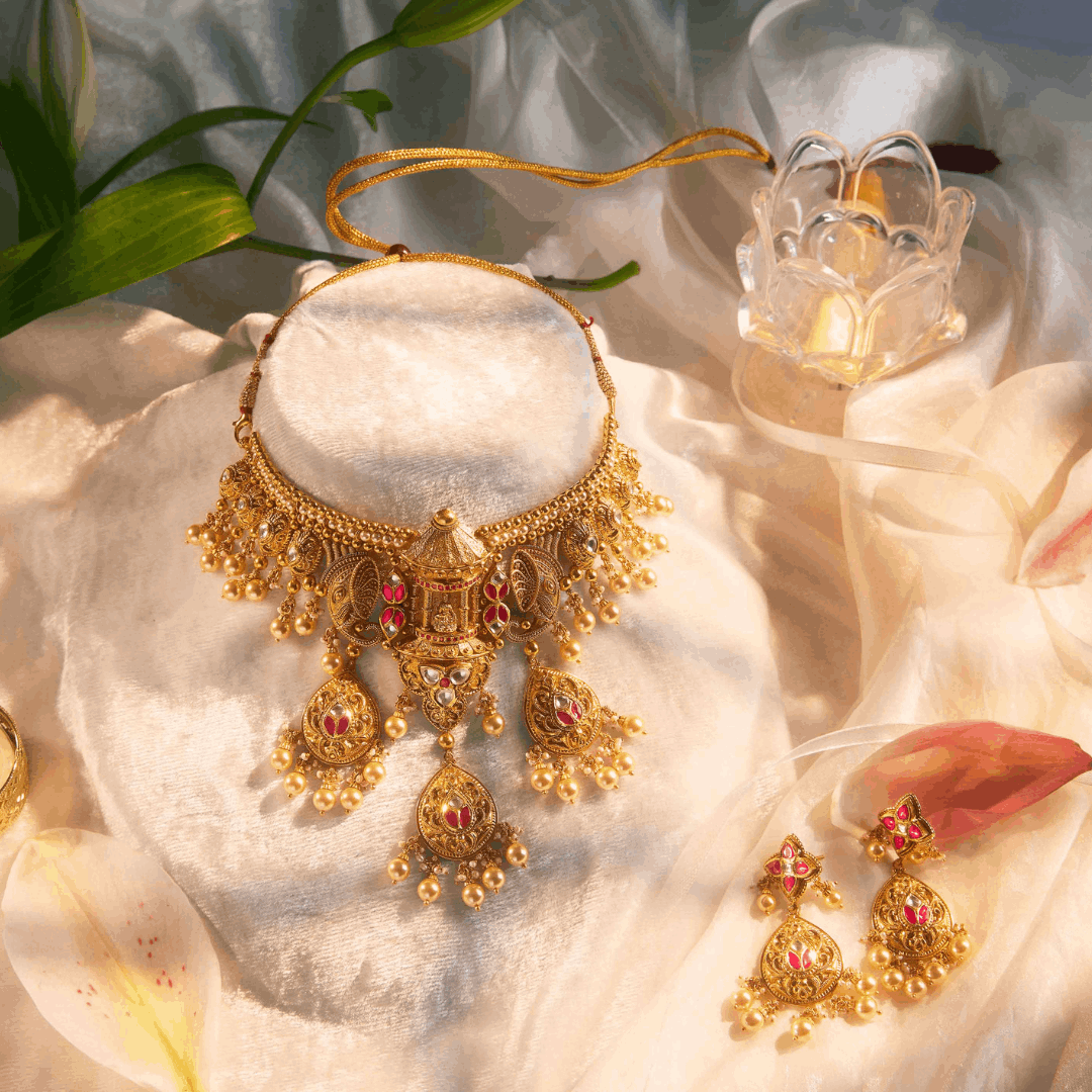 Samriddhi Gold Antique Choker Set