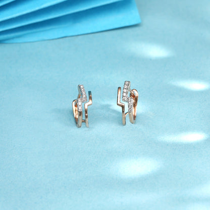 Dual Bar Studs Diamond Earring