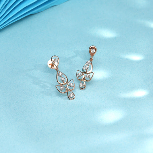 Leaflet Spark Drops & Dangler Diamond Earring