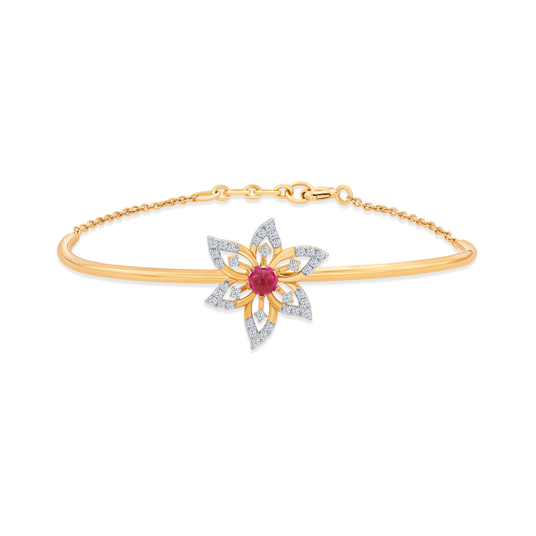 Scarlet Yellow Gold & Diamond Oval Ladies Bracelet