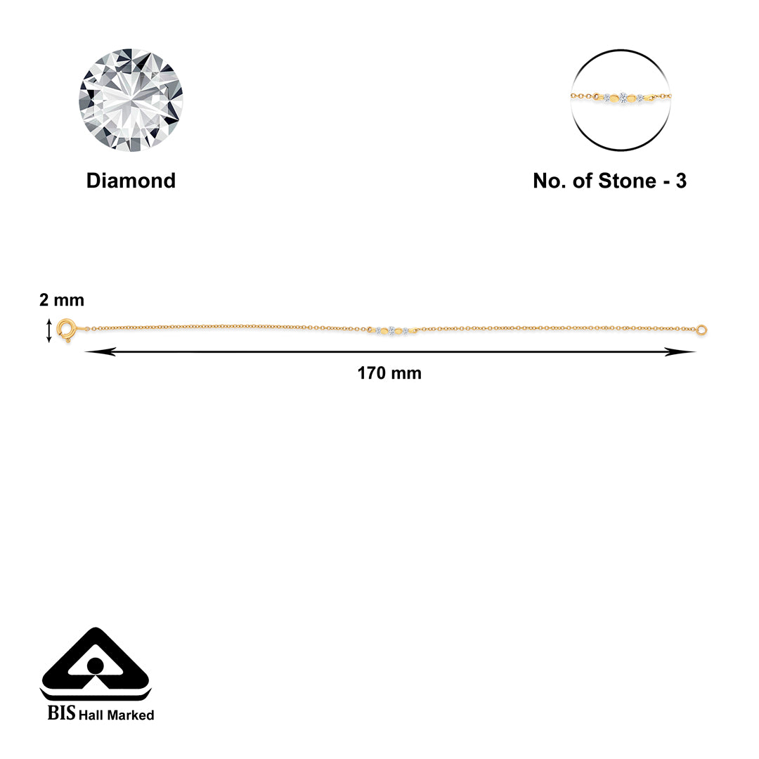 crafty yellow gold & diamond flexible ladies bracelet