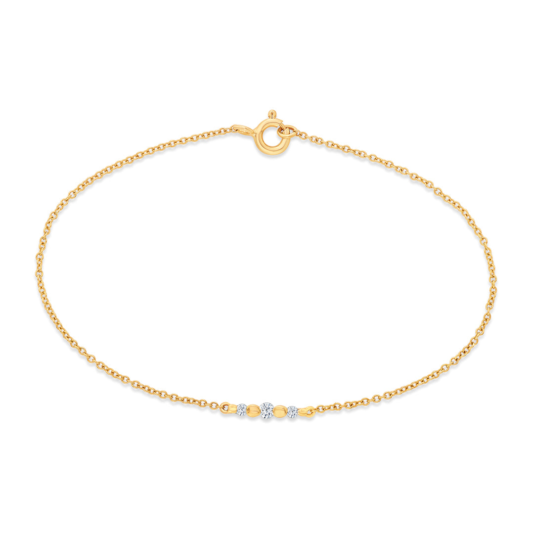Crafty Yellow Gold & Diamond Flexible Ladies Bracelet