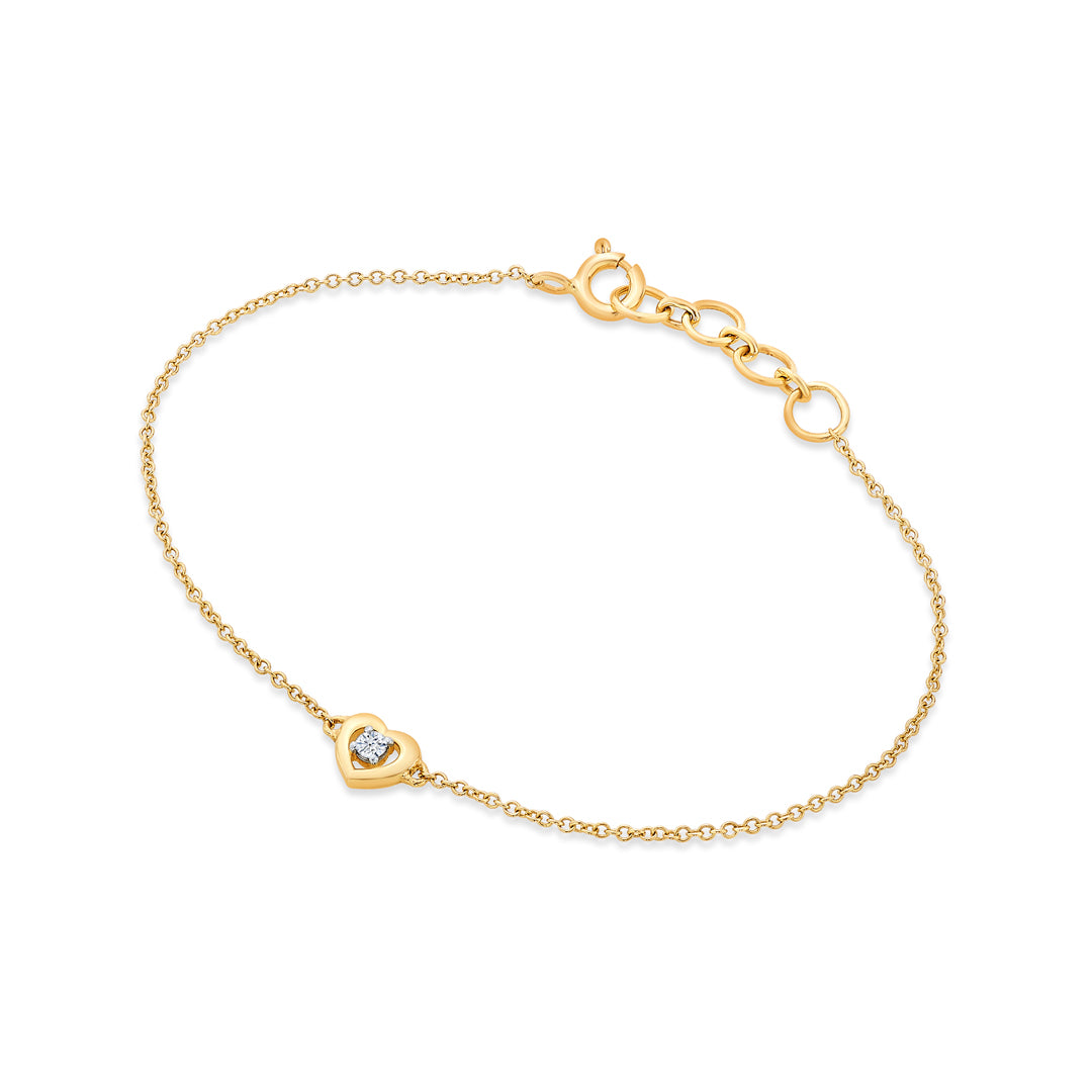heartly yellow gold & diamond flexible ladies bracelet