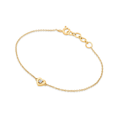 Heartly Yellow Gold & Diamond Flexible Ladies Bracelet