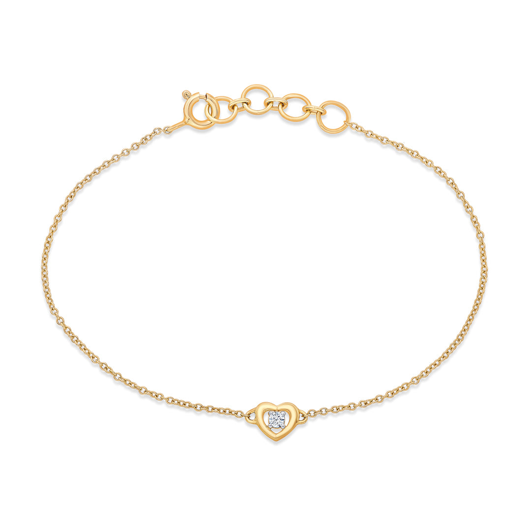 Heartly Yellow Gold & Diamond Flexible Ladies Bracelet
