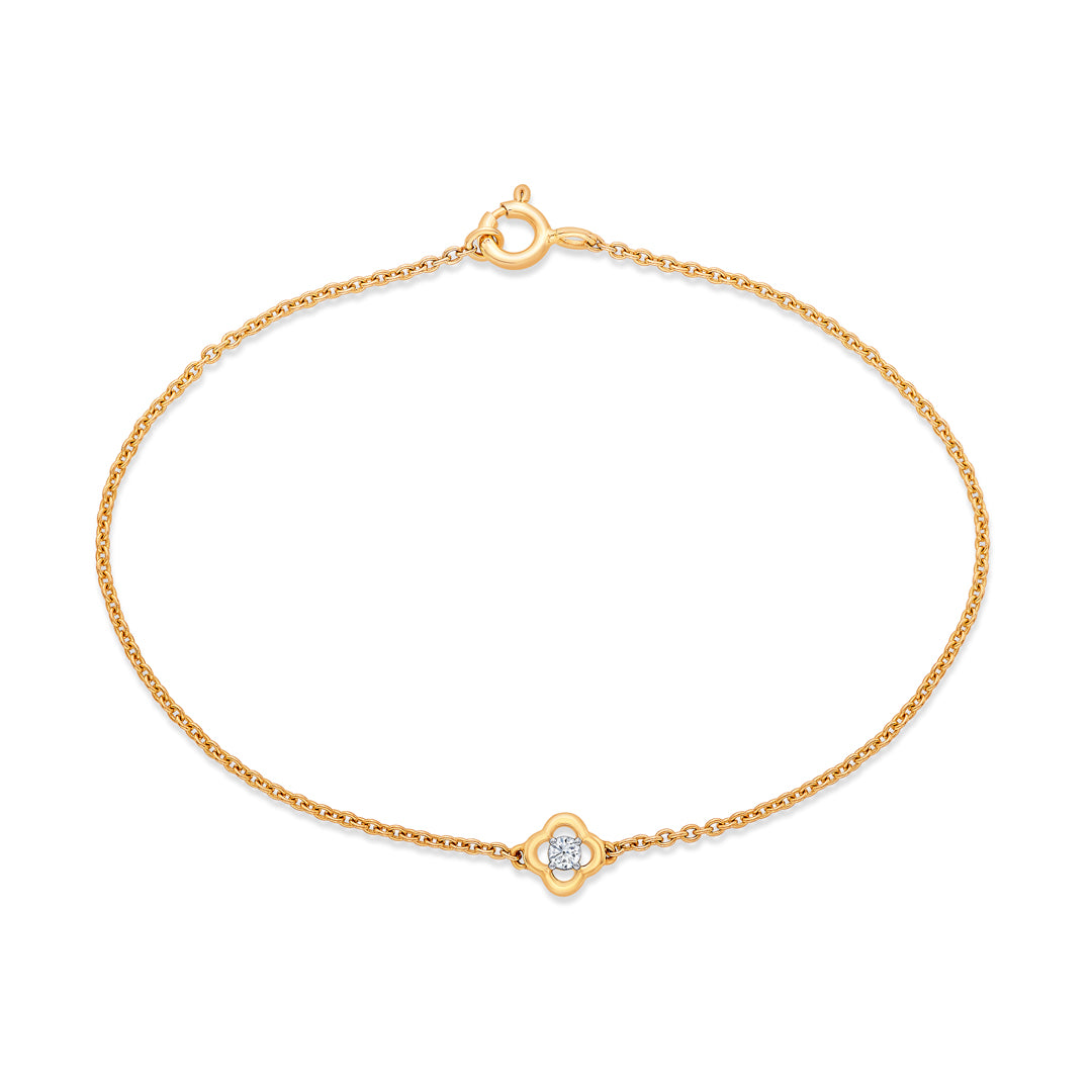 Heavenly Yellow Gold & Diamond Flexible Ladies Bracelet