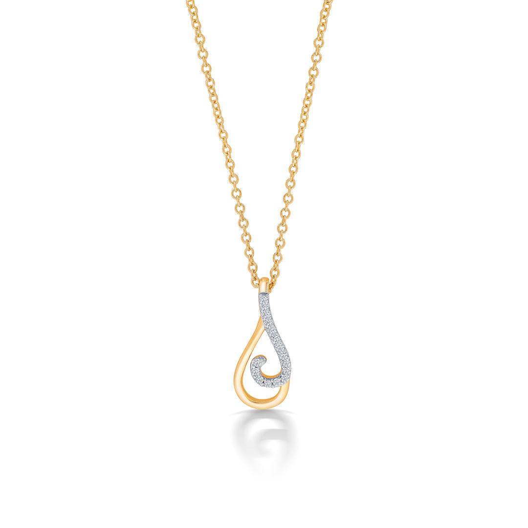 dazzling yellow gold & diamond modern necklace
