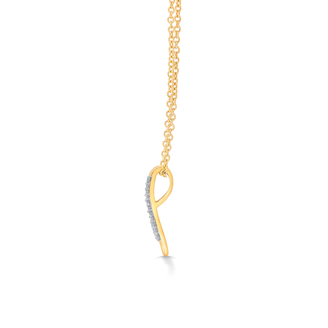 dazzling yellow gold & diamond modern necklace