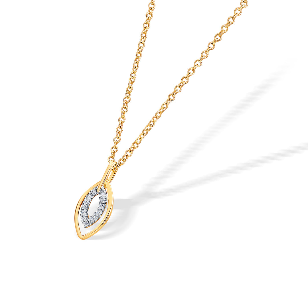 mystical yellow gold & diamond modern necklace