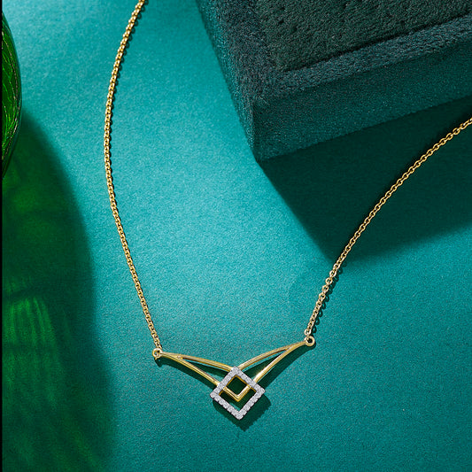 Nova Yellow Gold & Diamond Modern Necklace