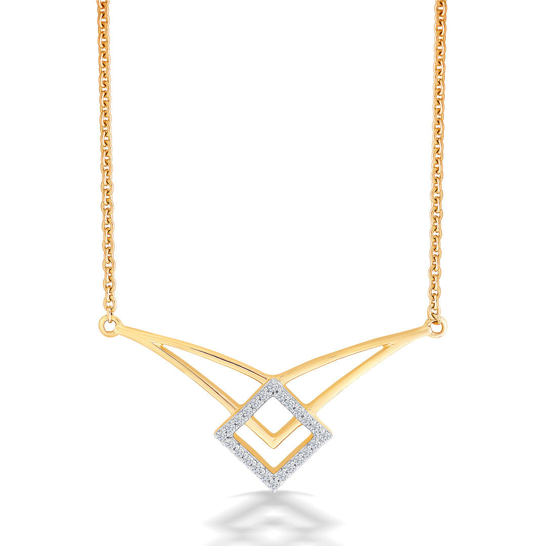 Nova Yellow Gold & Diamond Modern Necklace