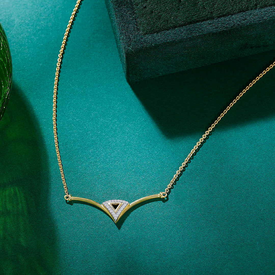 Elemental Yellow Gold & Diamond Modern Necklace