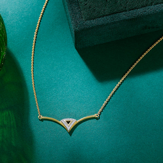 Elemental Yellow Gold & Diamond Modern Necklace