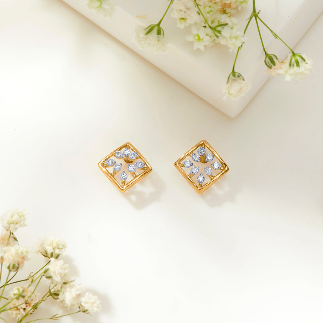 Boxed Beauty Gold Stud Earring For Women
