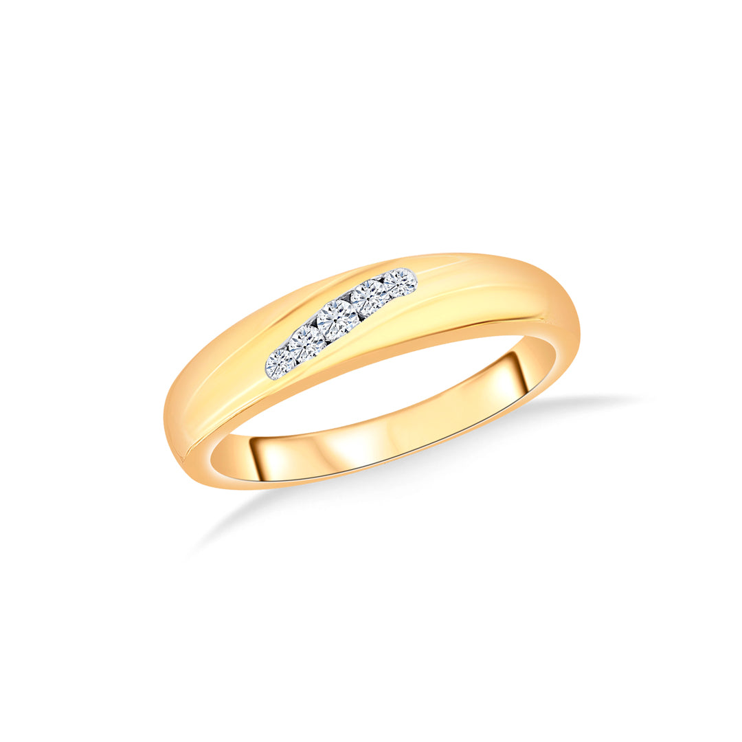 Kyros Curve Gold & Diamond Ring