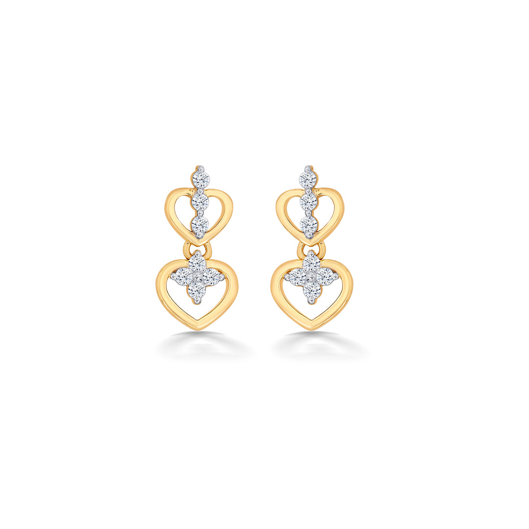Mystic Yellow Gold & Diamond Drops & Dangler Earring