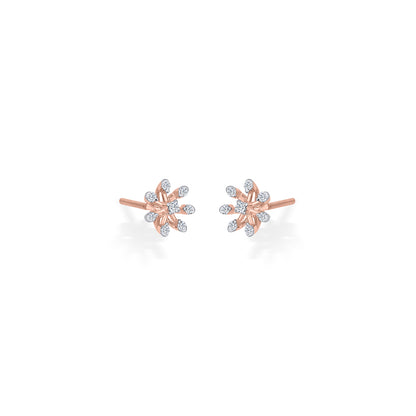 Petite Flora Gold & Diamond Stud Earring For Woman
