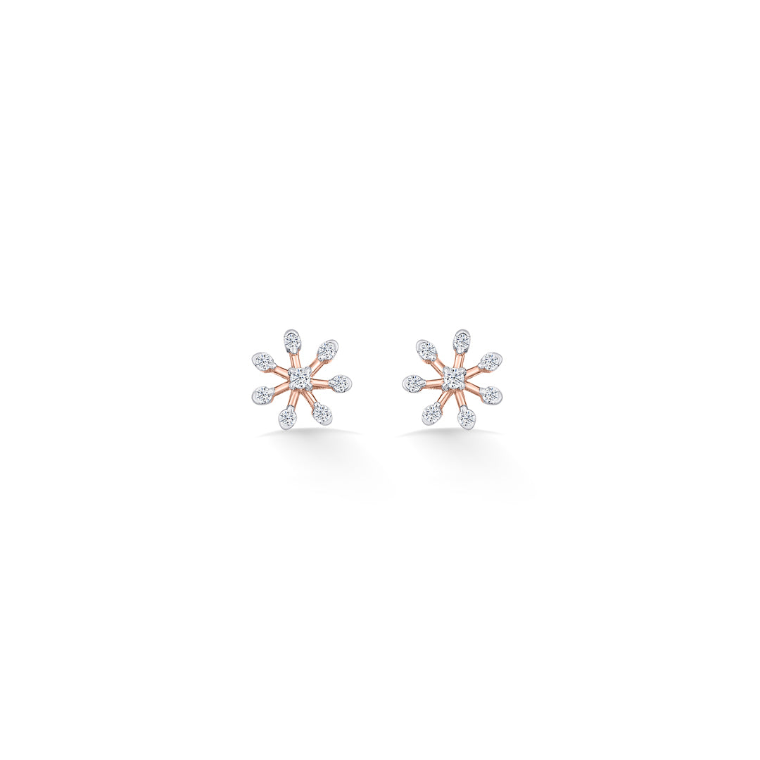 petite flora gold & diamond stud earring for women