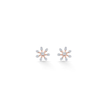 Petite Flora Gold & Diamond Stud Earring For Women