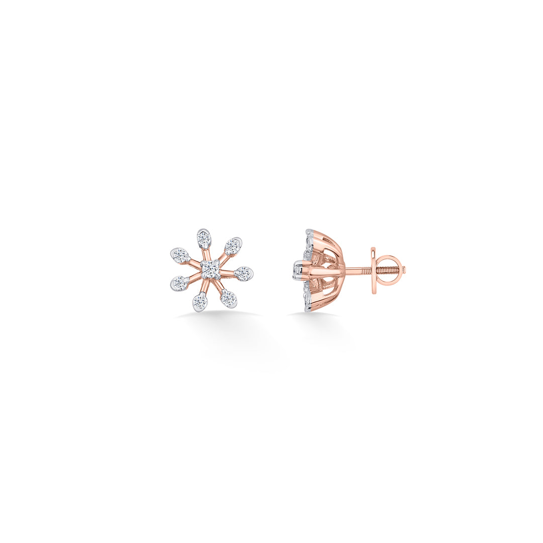 petite flora gold & diamond stud earring for woman
