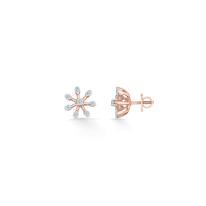 Petite Flora Gold & Diamond Stud Earring For Woman