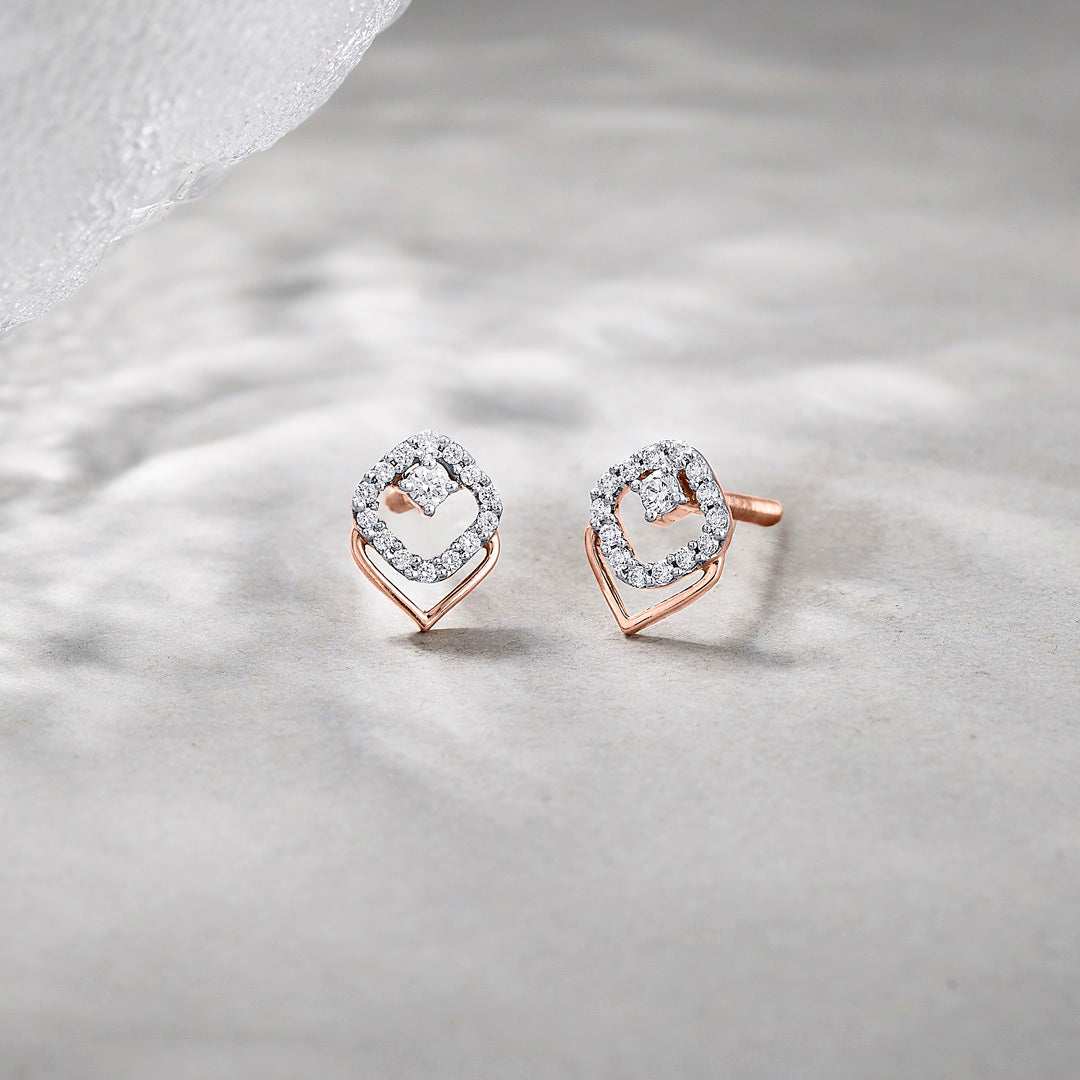 Radiant Whisper Diamond Stud Earrings