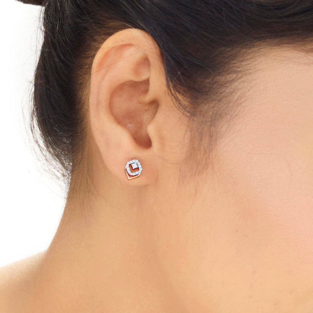 Radiant Whisper Diamond Stud Earrings