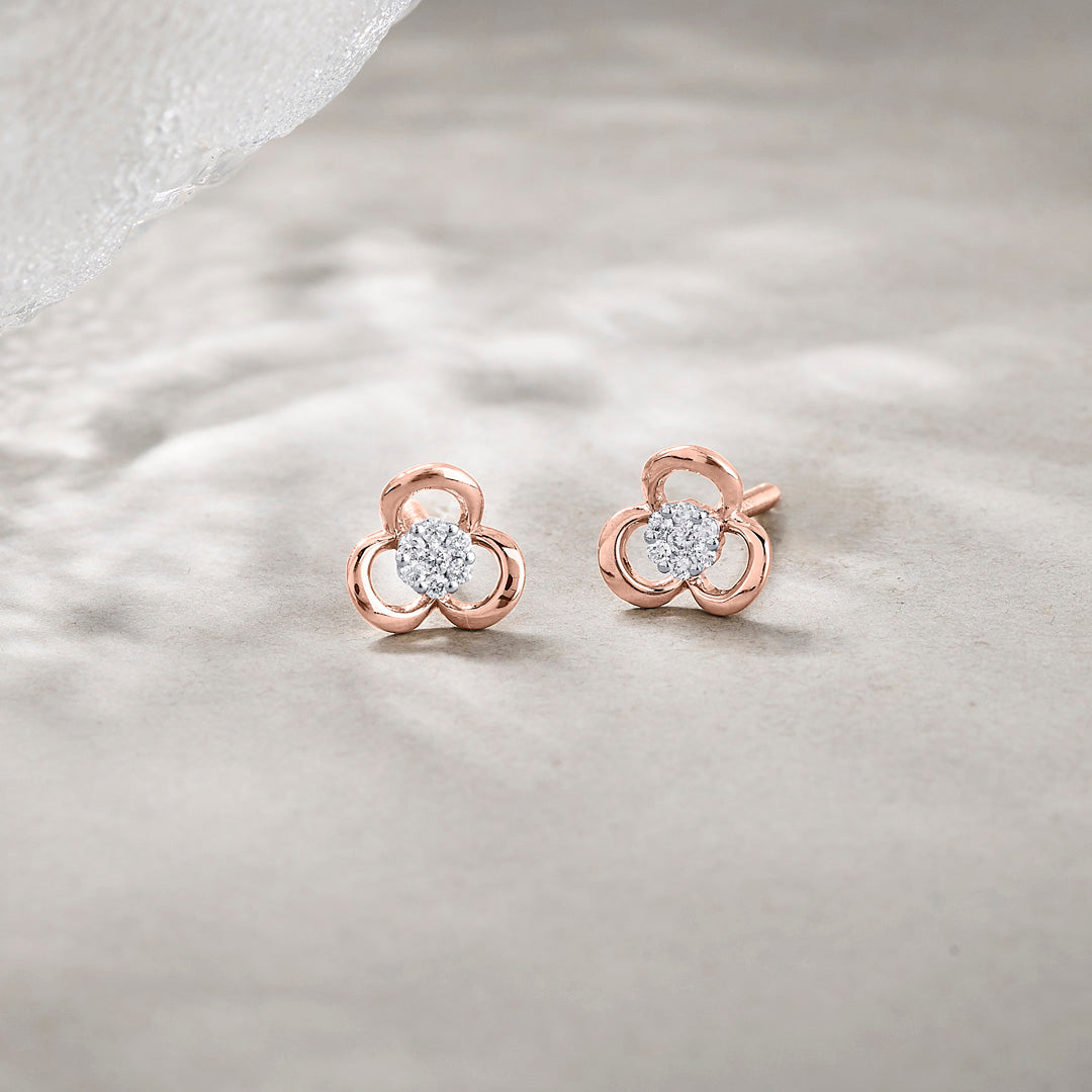 Lustre Bloom Diamond Stud Earrings