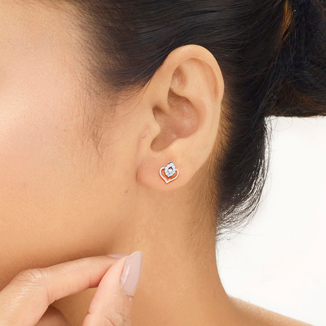 aurora diamond stud earrings