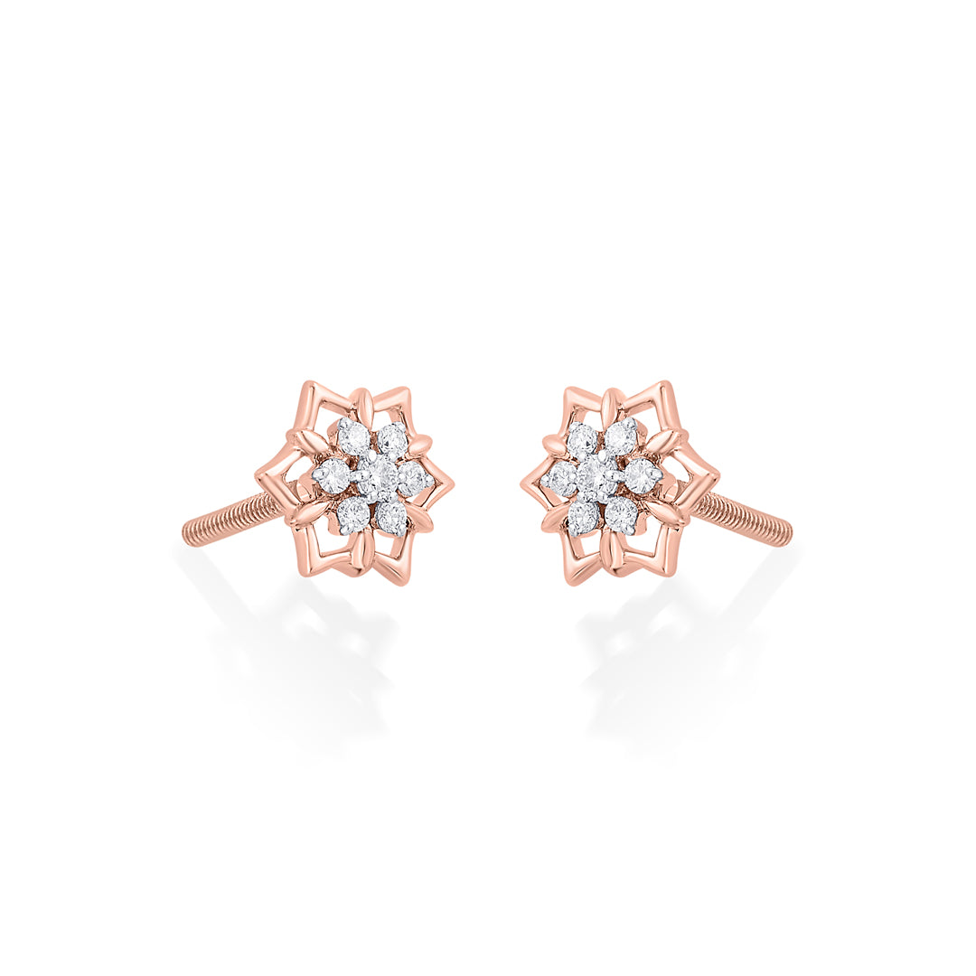 hexastone diamond stud earrings