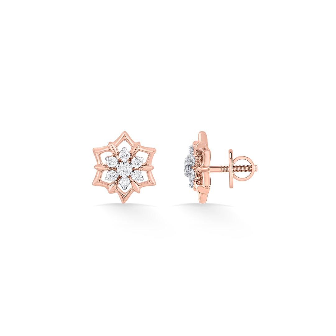 hexastone diamond stud earrings