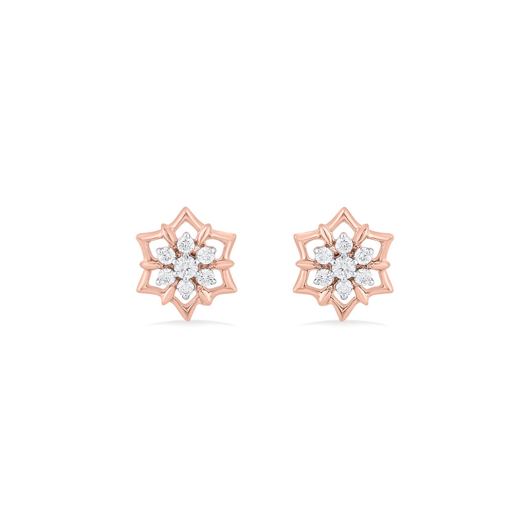 hexastone diamond stud earrings