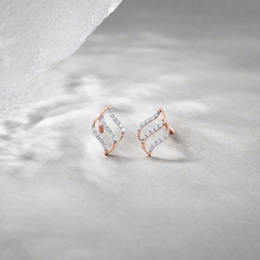 Moonveil Diamond Stud Earrings