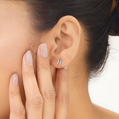 Moonveil Diamond Stud Earrings