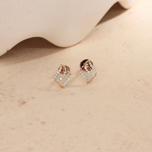 Moonveil Diamond Stud Earrings
