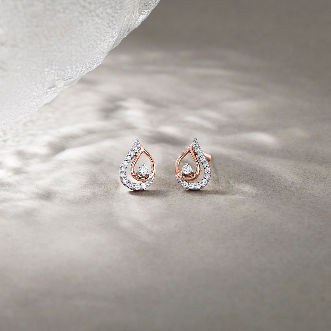 Dew Drift Diamond Stud Earrings