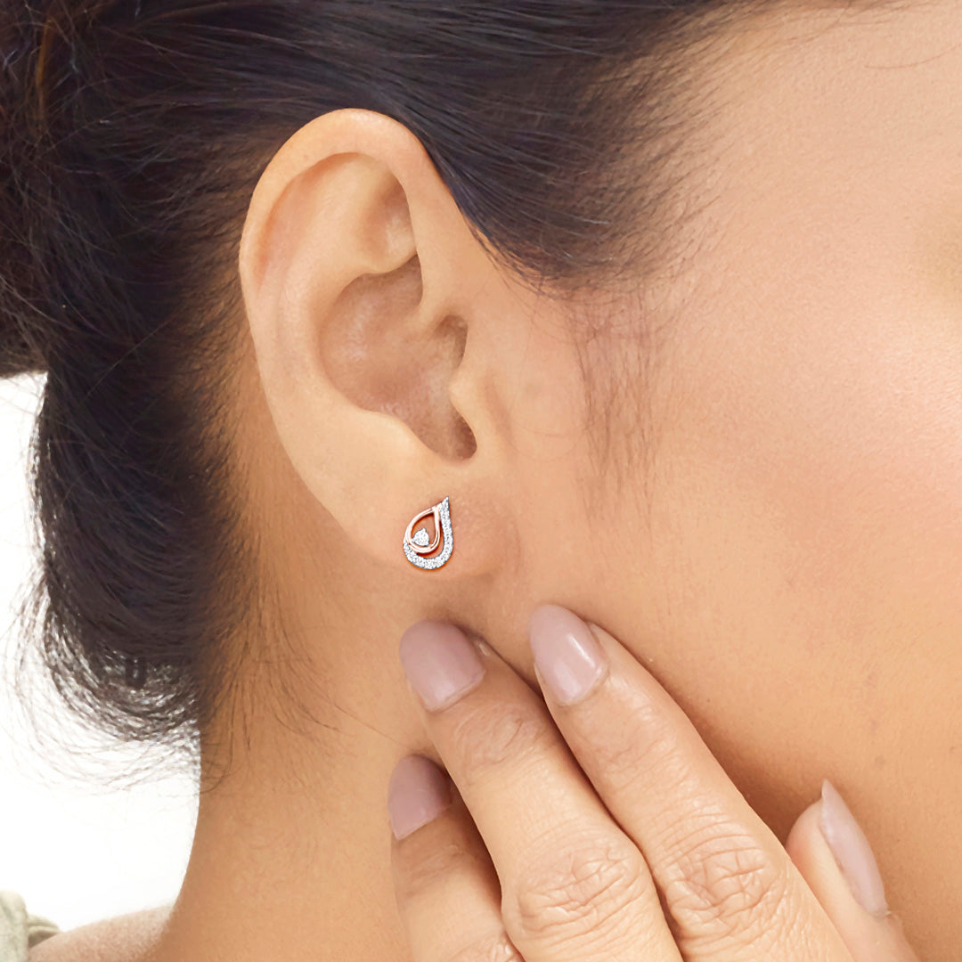 Dew Drift Diamond Stud Earrings