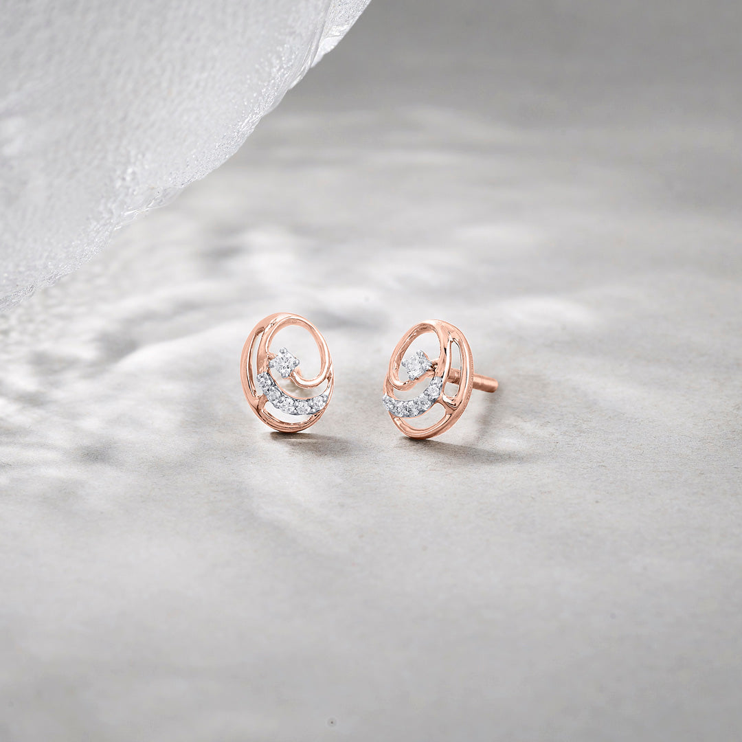 Crystal Pins Diamond Stud Earrings
