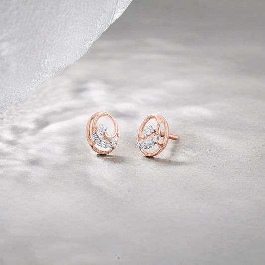 Crystal Pins Diamond Stud Earrings