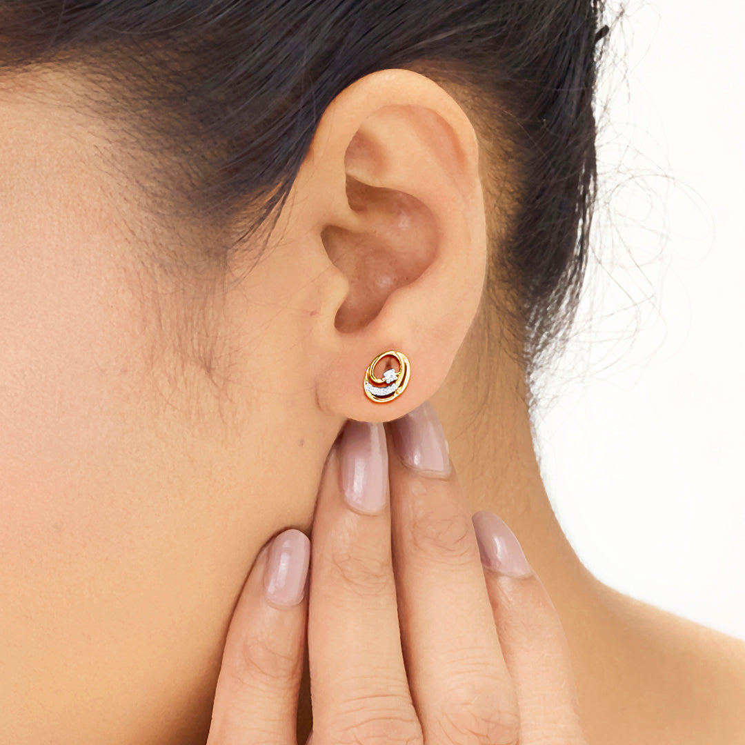 Crystal Pins Diamond Stud Earrings