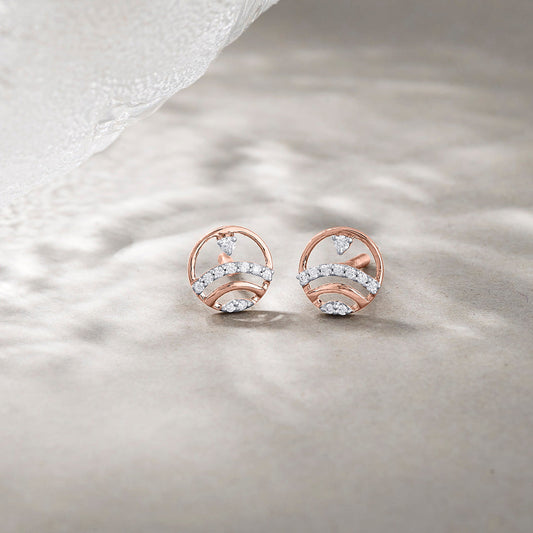 Crystal Glow Diamond Stud Earrings