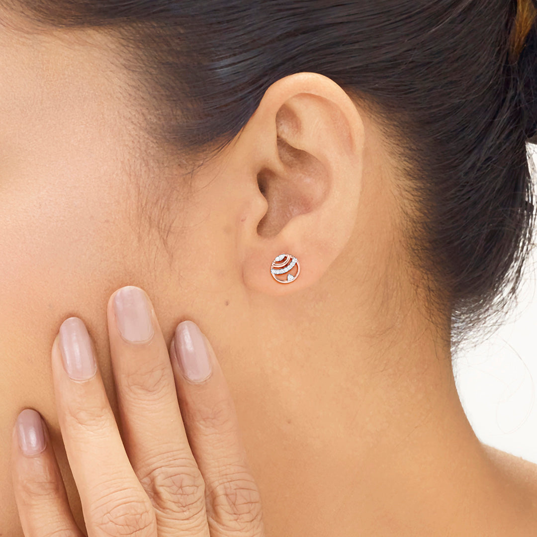 Crystal Glow Diamond Stud Earrings