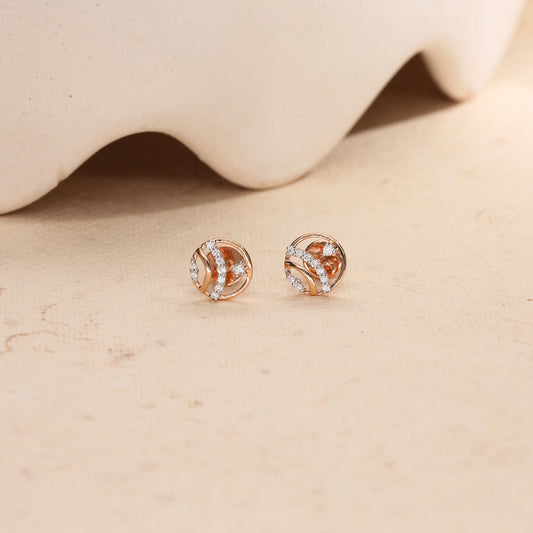 Crystal Glow Diamond Stud Earrings