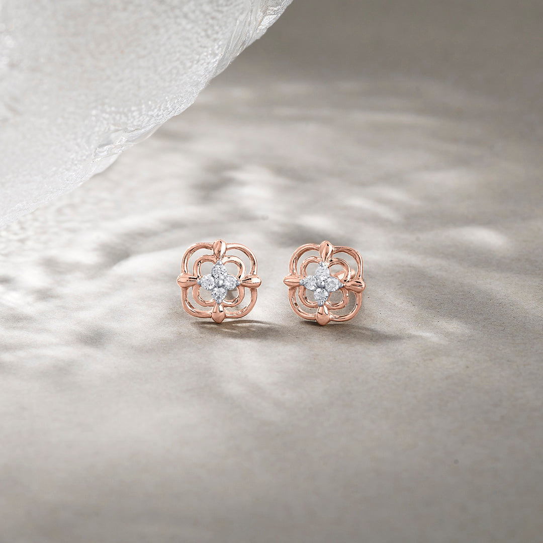 Luminous Diamond Stud Earrings
